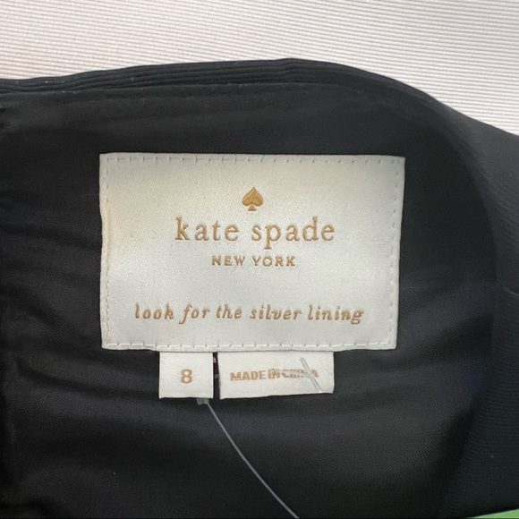 Kate Spade Black White SATIN FAILLE Bow Dress NWT B4/4 - Picture 11 of 15